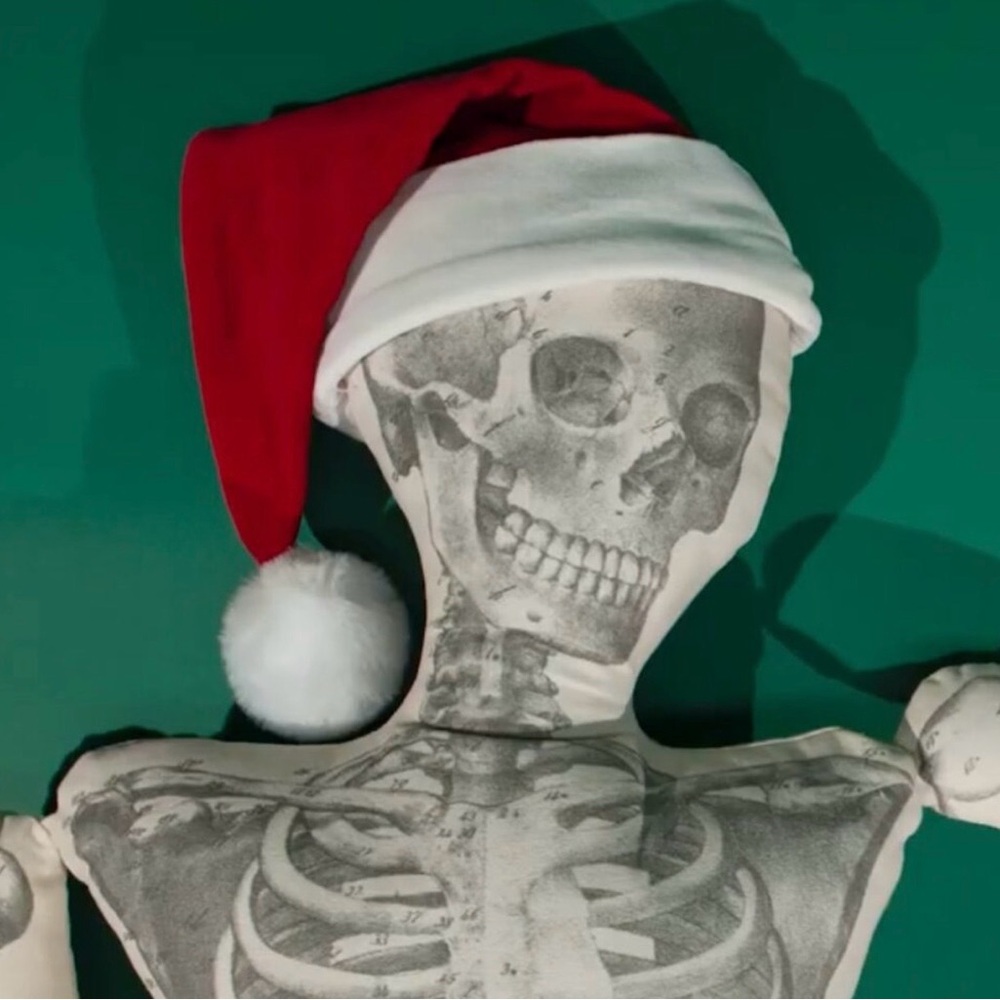 n Derian Long Lost Friend Oversized Skeleton Pillow Santa Hat Decor - Picture 3 of 4